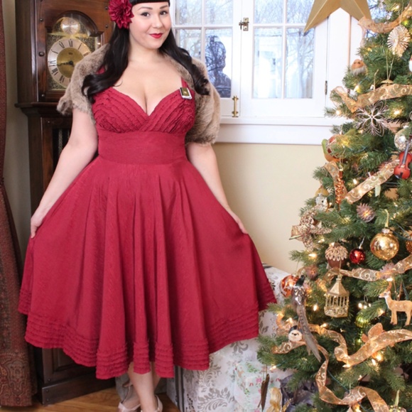 Trashy Diva Candice Gwinn Crimson Deb Retro Style Dress - Picture 3 of 9